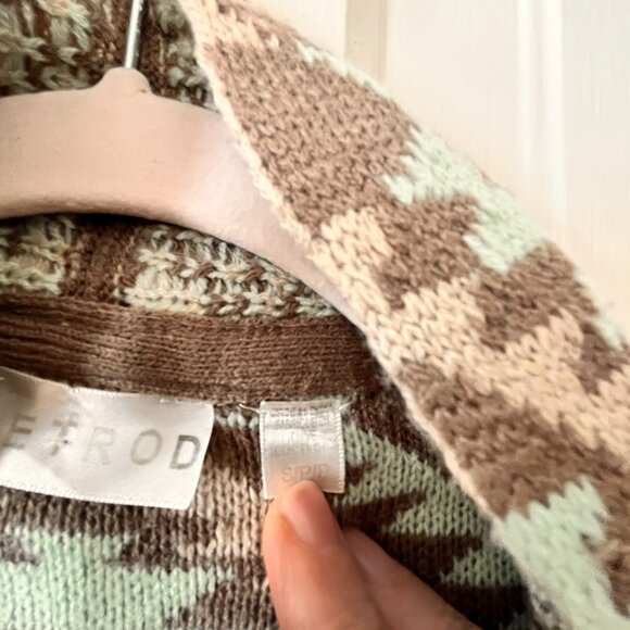 RETROD retro sweater pale mint green/pale brown , size Small - Picture 6 of 14